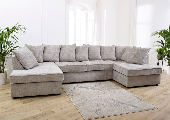 Meridian Scatter Back Fabric U Shaped Sofa