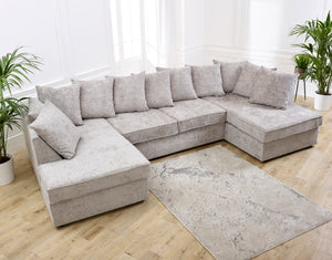 Meridian Scatter Back Fabric U Shaped Sofa