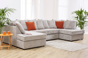 Meridian Scatter Back Fabric U Shaped Sofa